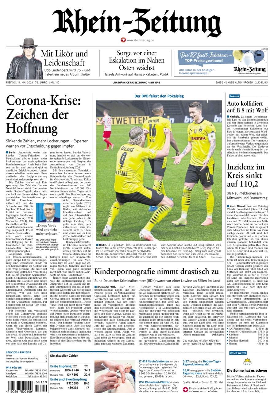 Rhein-Zeitung Kreis Altenkirchen vom Freitag, 14.05.2021