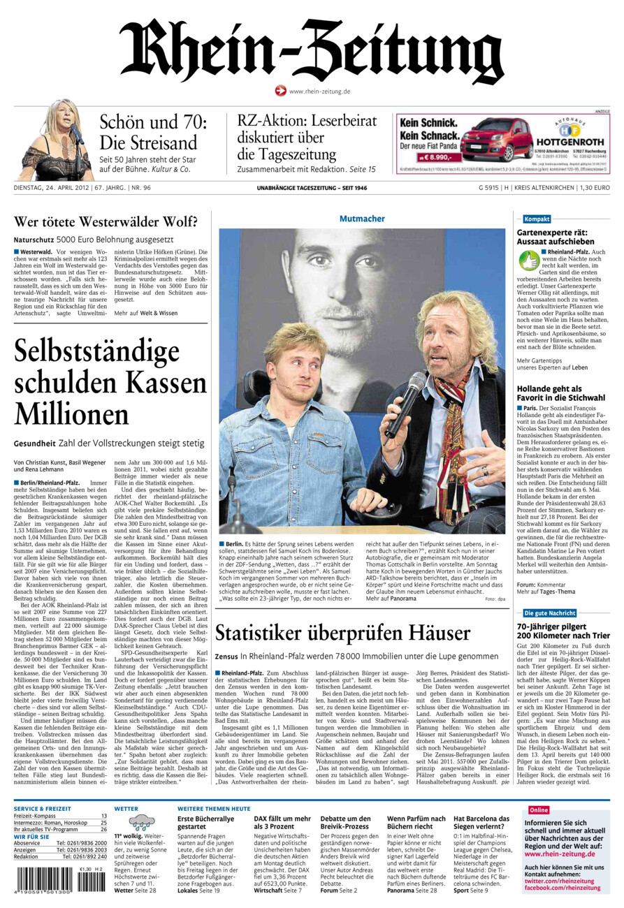 Rhein-Zeitung Kreis Altenkirchen vom Dienstag, 24.04.2012
