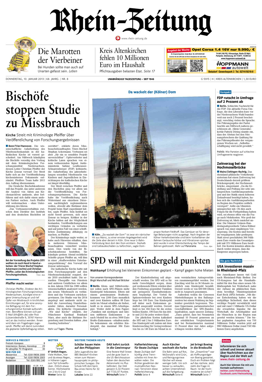 Rhein-Zeitung Kreis Altenkirchen vom Donnerstag, 10.01.2013