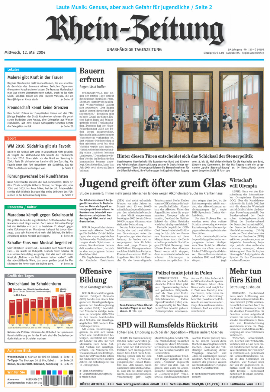 Rhein-Zeitung Kreis Altenkirchen vom Mittwoch, 12.05.2004