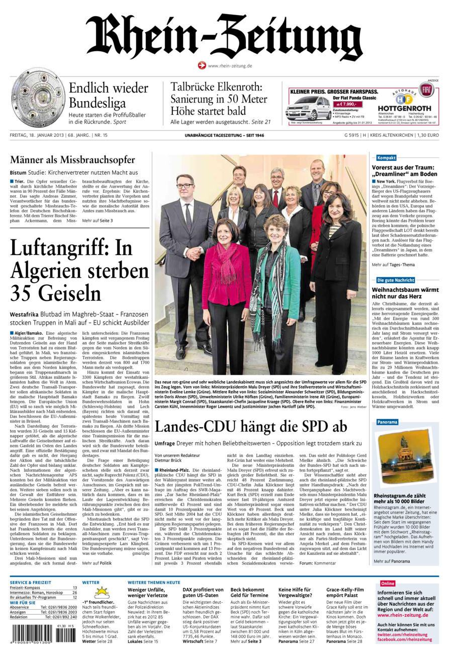 Rhein-Zeitung Kreis Altenkirchen vom Freitag, 18.01.2013