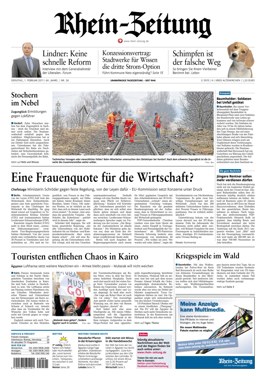 Rhein-Zeitung Kreis Altenkirchen vom Dienstag, 01.02.2011