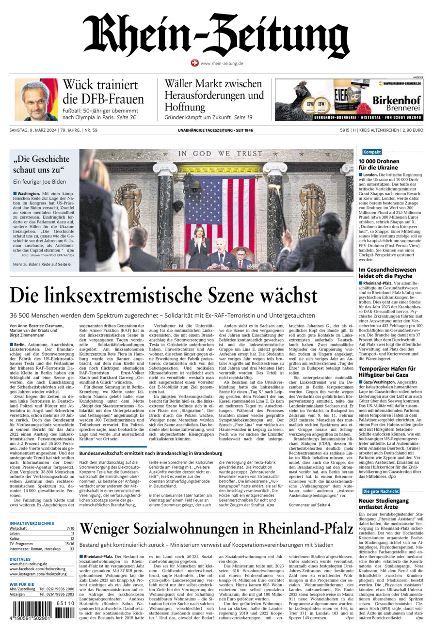 Rhein-Zeitung Kreis Altenkirchen vom Samstag, 09.03.2024