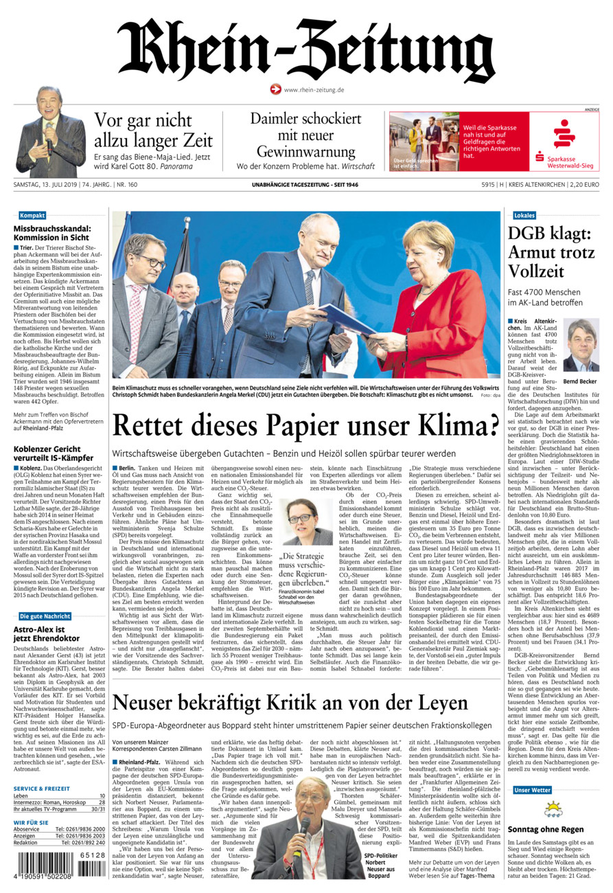 Rhein-Zeitung Kreis Altenkirchen vom Samstag, 13.07.2019