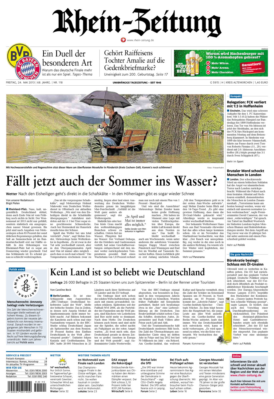 Rhein-Zeitung Kreis Altenkirchen vom Freitag, 24.05.2013