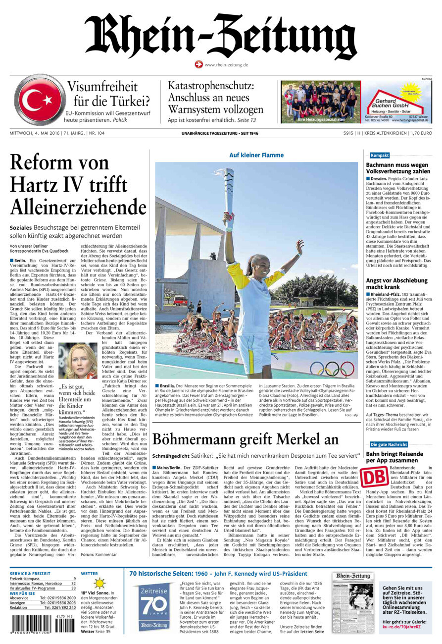Rhein-Zeitung Kreis Altenkirchen vom Mittwoch, 04.05.2016