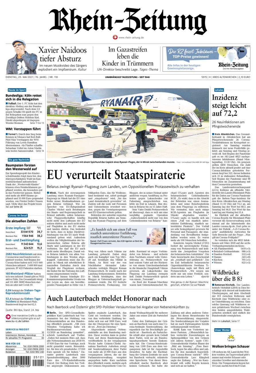 Rhein-Zeitung Kreis Altenkirchen vom Dienstag, 25.05.2021