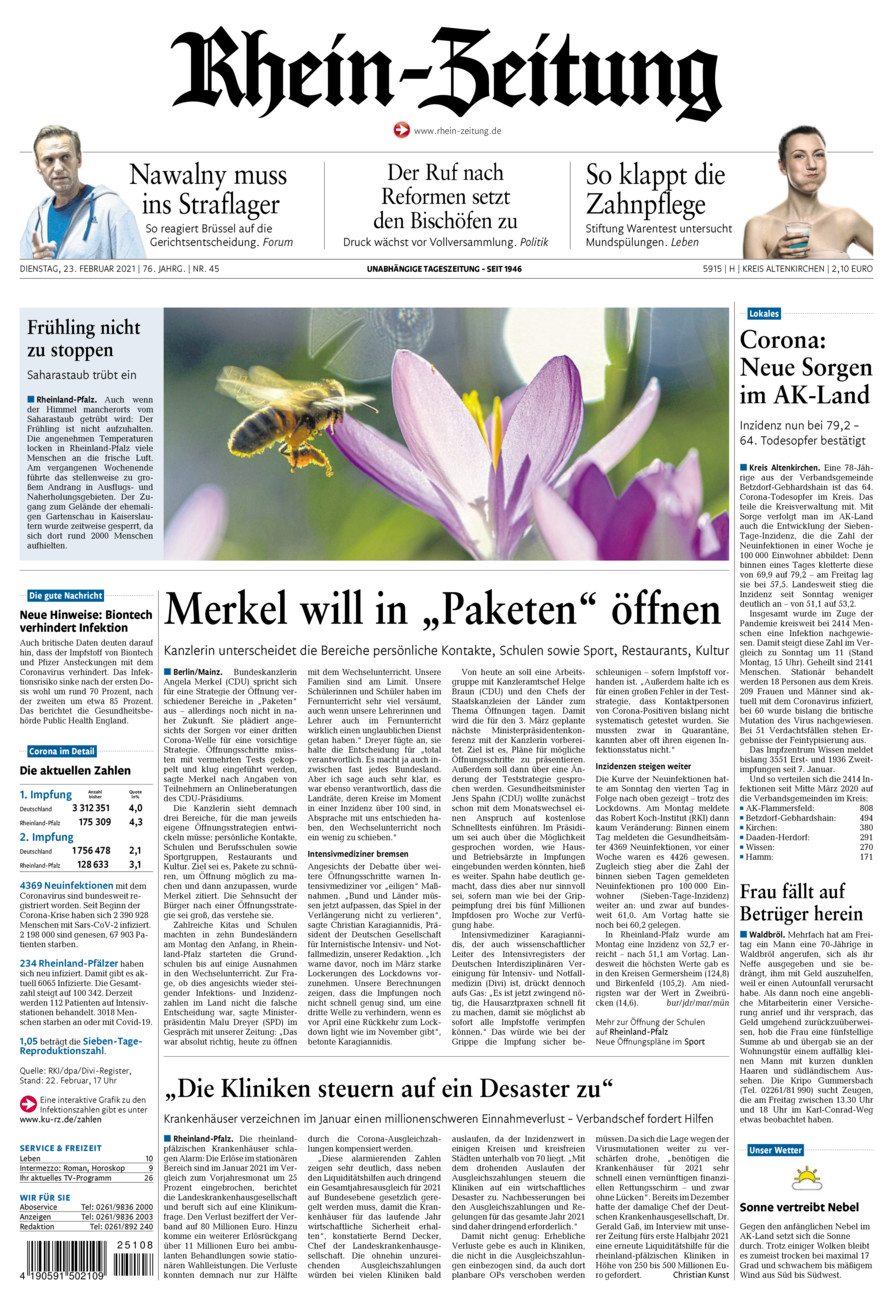 Rhein-Zeitung Kreis Altenkirchen vom Dienstag, 23.02.2021