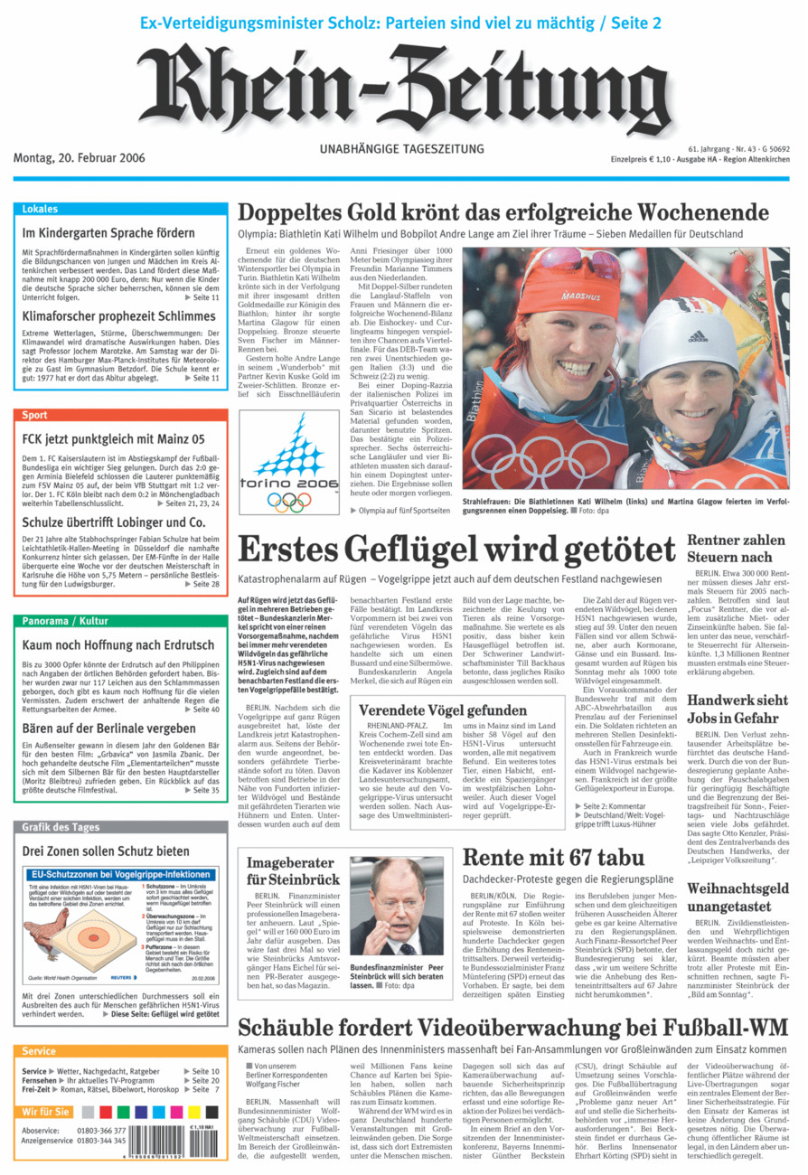 Rhein-Zeitung Kreis Altenkirchen vom Montag, 20.02.2006