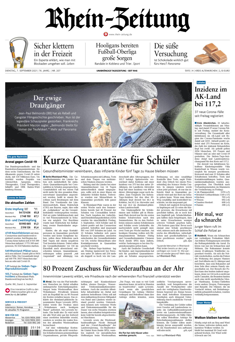 Rhein-Zeitung Kreis Altenkirchen vom Dienstag, 07.09.2021