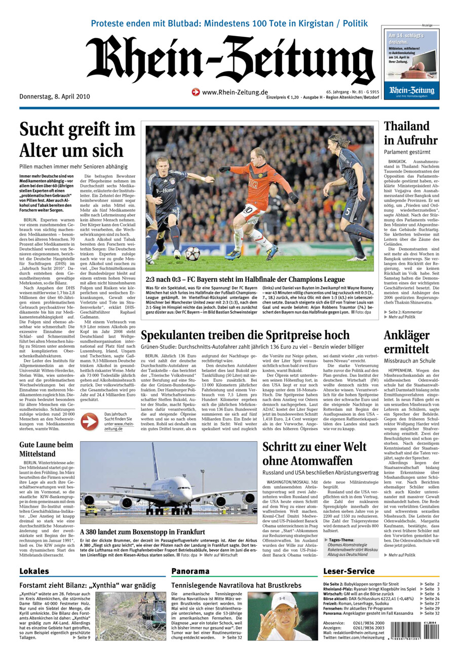 Rhein-Zeitung Kreis Altenkirchen vom Donnerstag, 08.04.2010