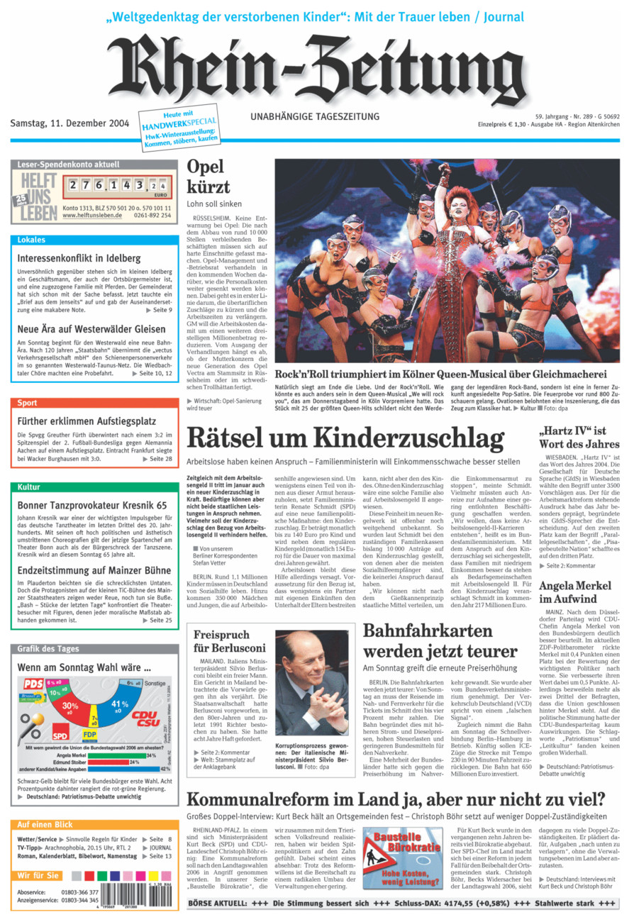 Rhein-Zeitung Kreis Altenkirchen vom Samstag, 11.12.2004