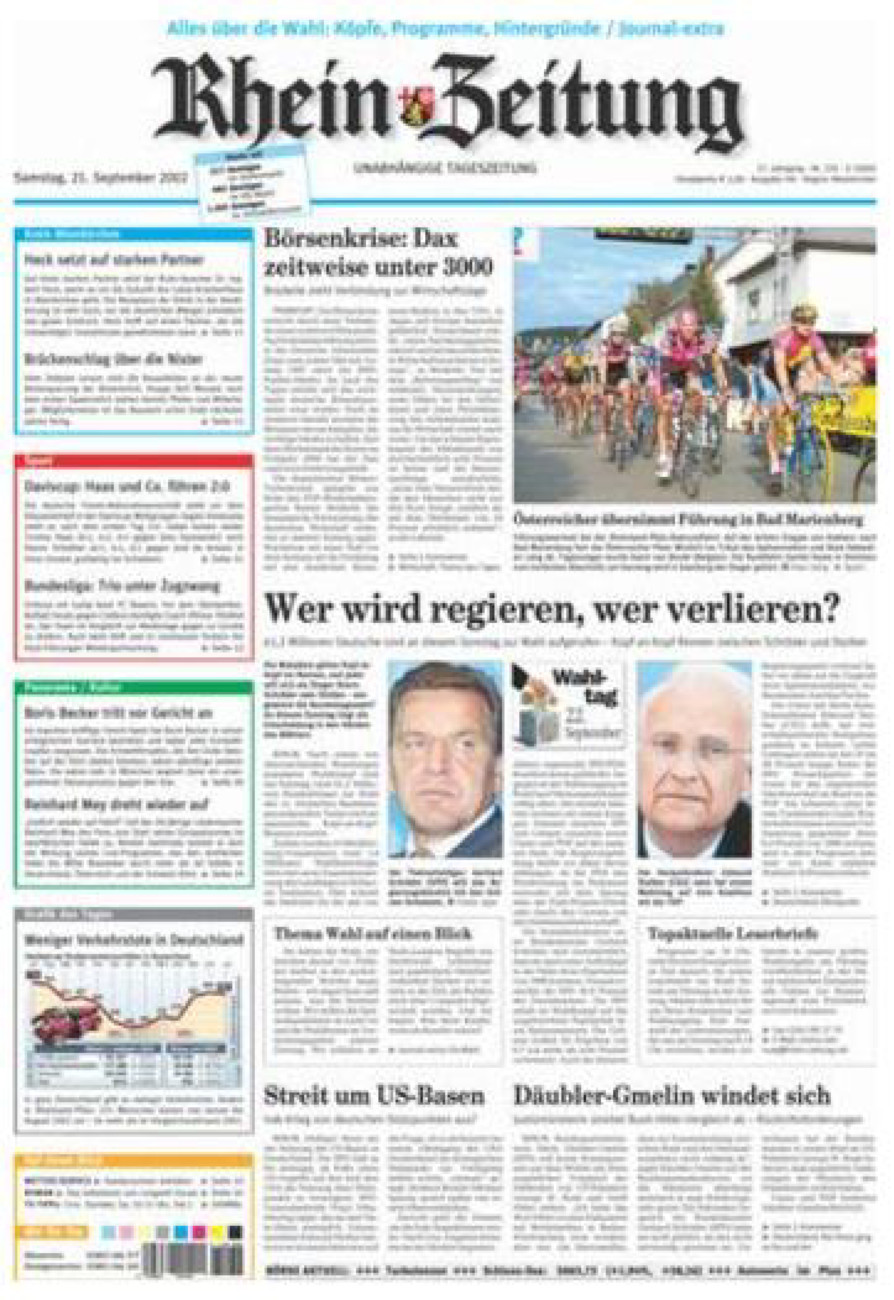 Rhein-Zeitung Kreis Altenkirchen vom Samstag, 21.09.2002