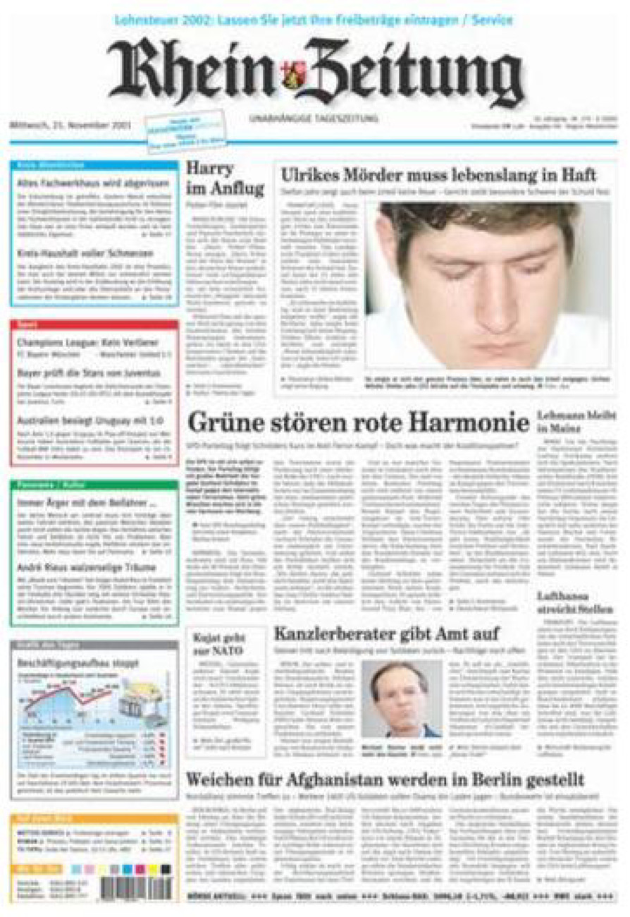 Rhein-Zeitung Kreis Altenkirchen vom Mittwoch, 21.11.2001