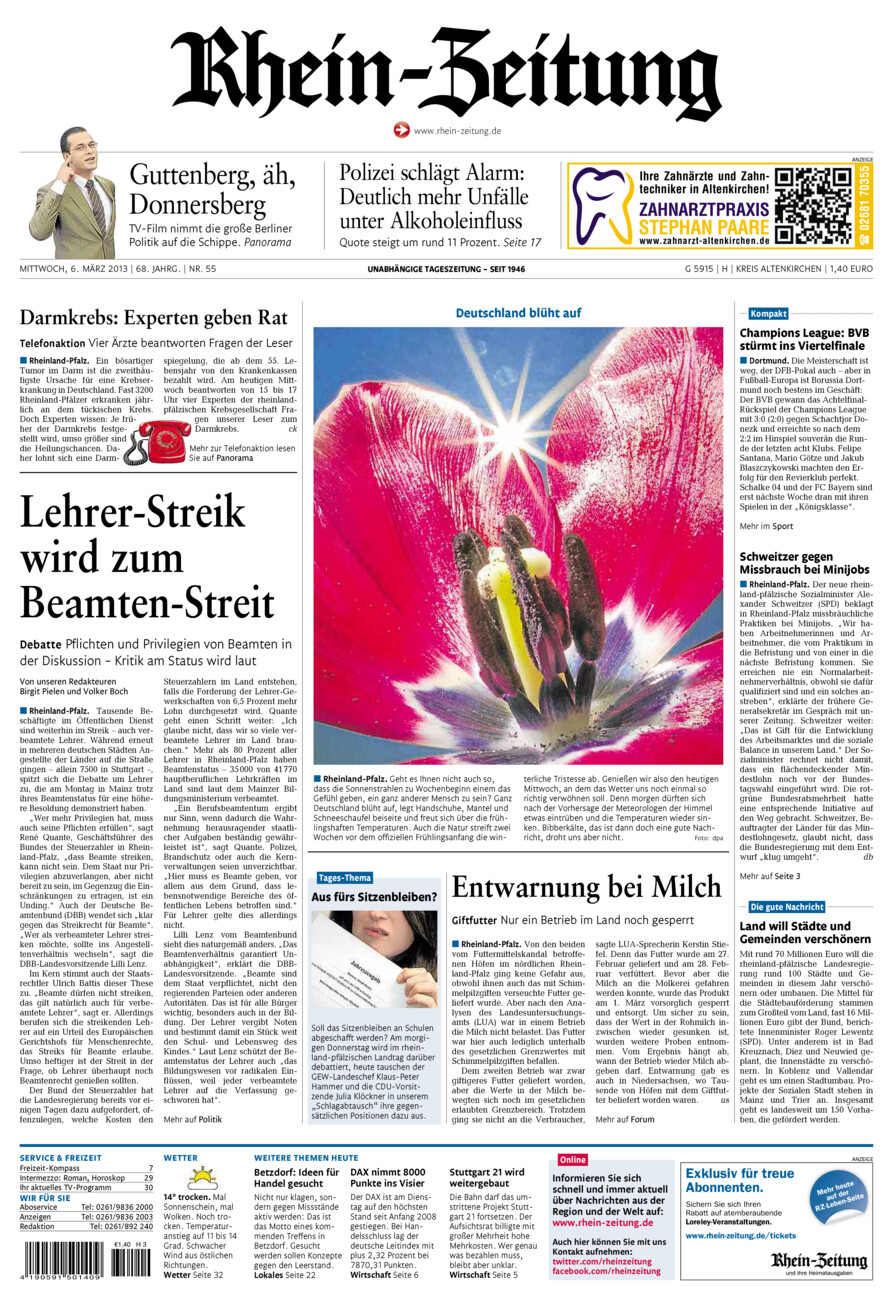 Rhein-Zeitung Kreis Altenkirchen vom Mittwoch, 06.03.2013