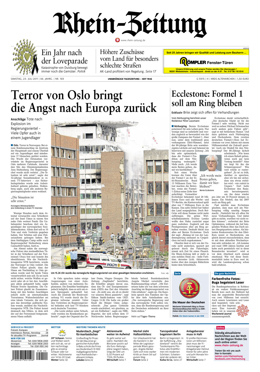 Rhein-Zeitung Kreis Altenkirchen vom Samstag, 23.07.2011