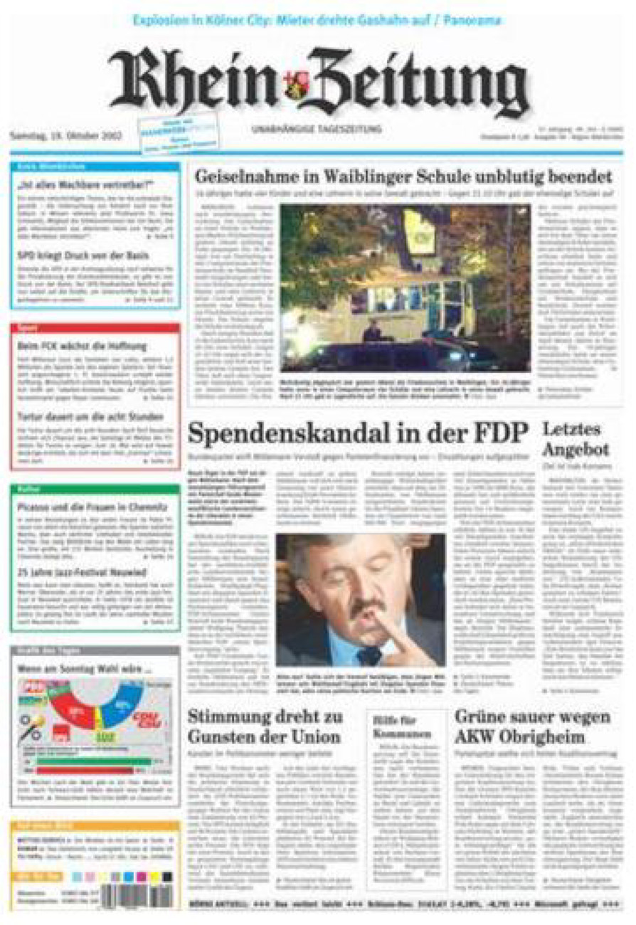 Rhein-Zeitung Kreis Altenkirchen vom Samstag, 19.10.2002