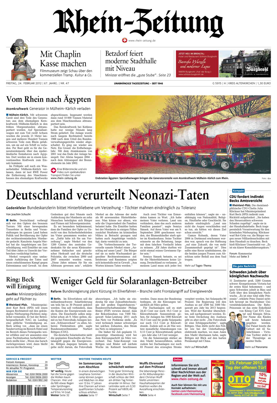 Rhein-Zeitung Kreis Altenkirchen vom Freitag, 24.02.2012