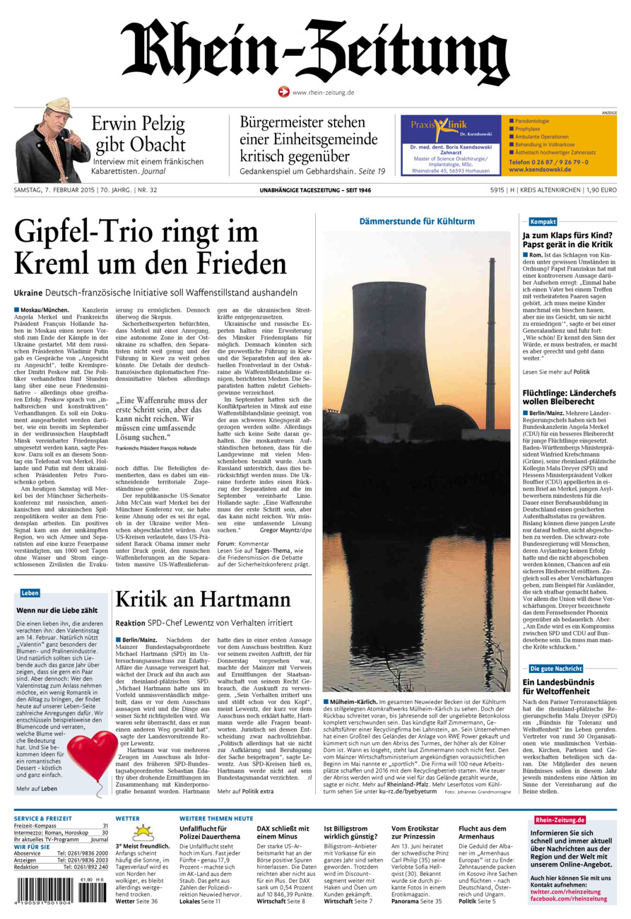 Rhein-Zeitung Kreis Altenkirchen vom Samstag, 07.02.2015
