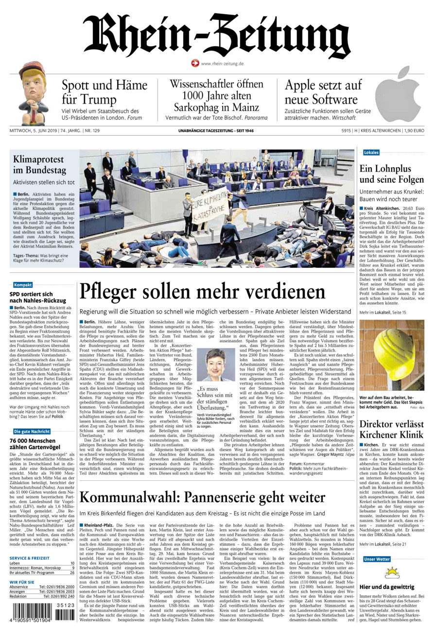Rhein-Zeitung Kreis Altenkirchen vom Mittwoch, 05.06.2019