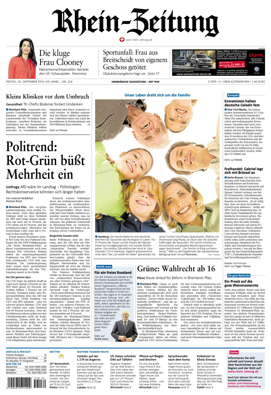 Rhein-Zeitung Kreis Altenkirchen vom Freitag, 26.09.2014