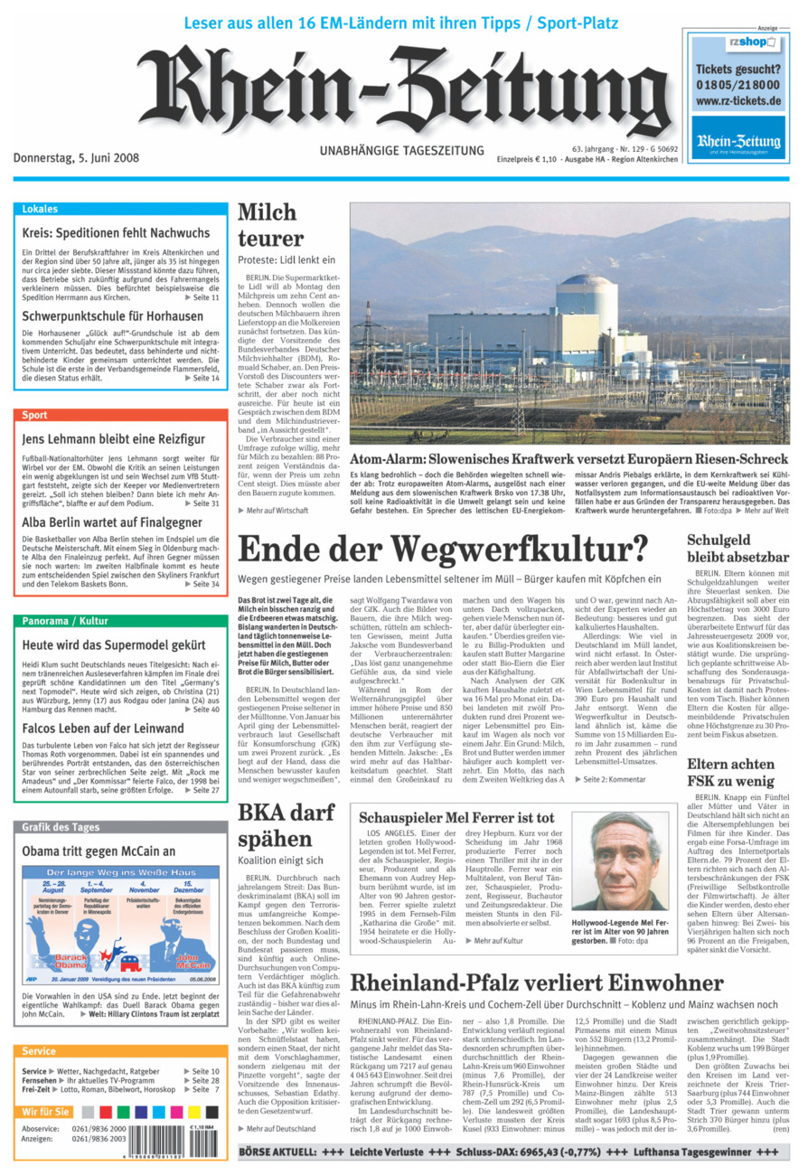 Rhein-Zeitung Kreis Altenkirchen vom Donnerstag, 05.06.2008