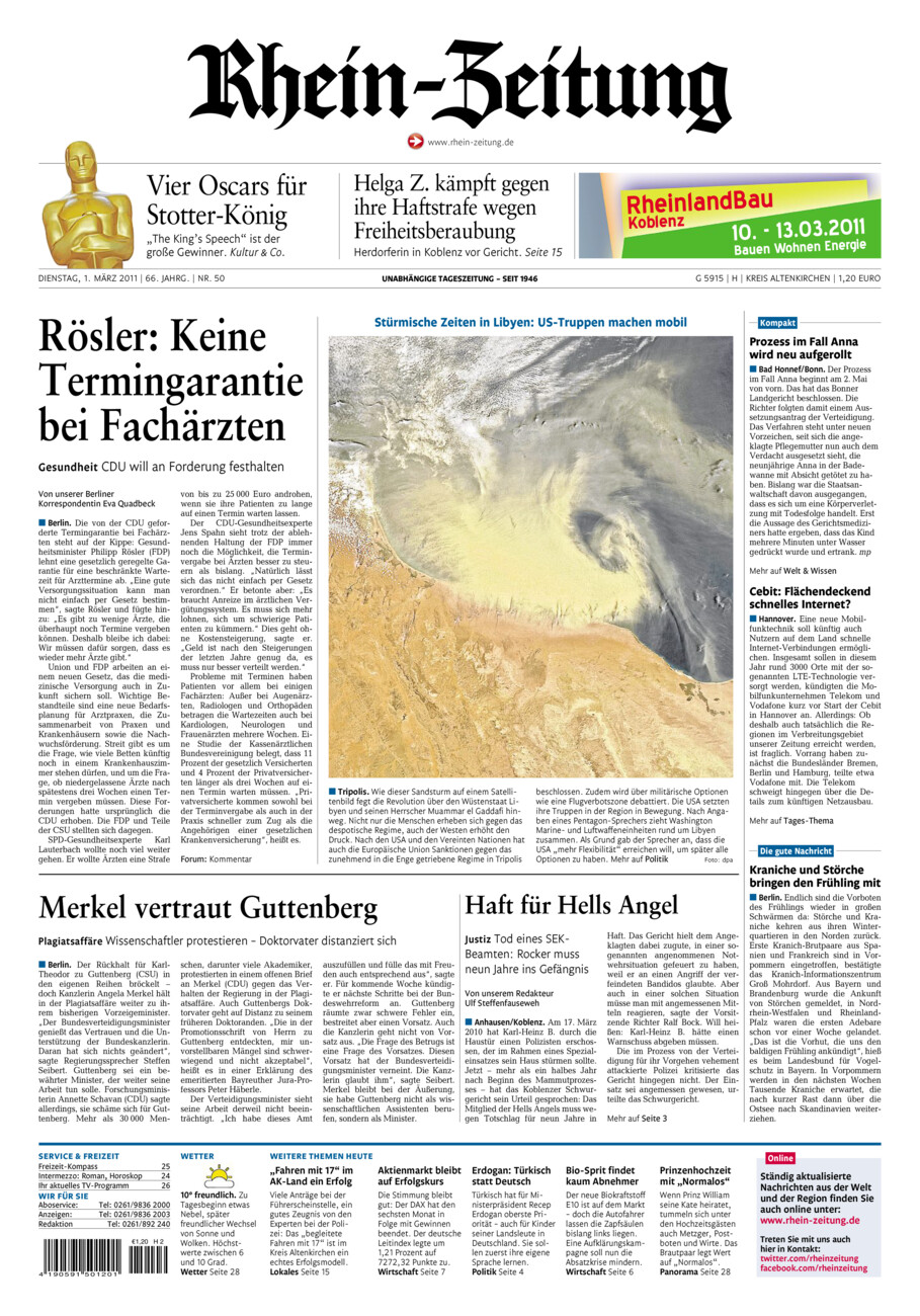 Rhein-Zeitung Kreis Altenkirchen vom Dienstag, 01.03.2011