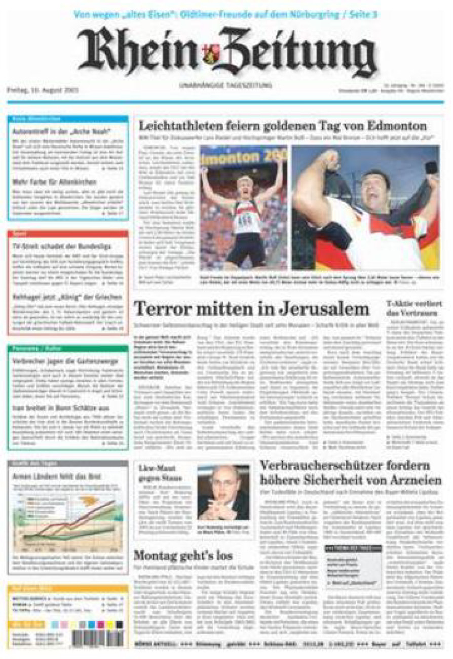 Rhein-Zeitung Kreis Altenkirchen vom Freitag, 10.08.2001