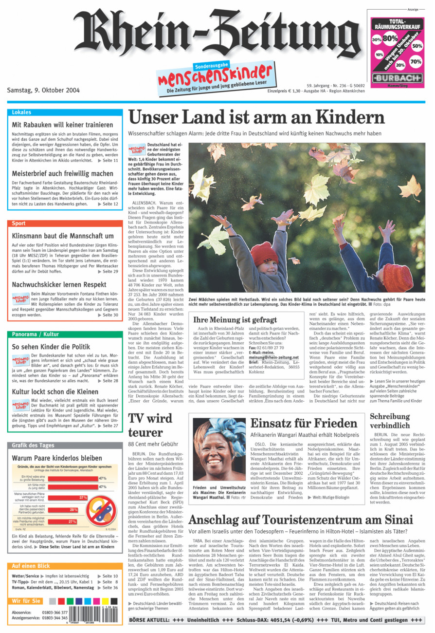 Rhein-Zeitung Kreis Altenkirchen vom Samstag, 09.10.2004