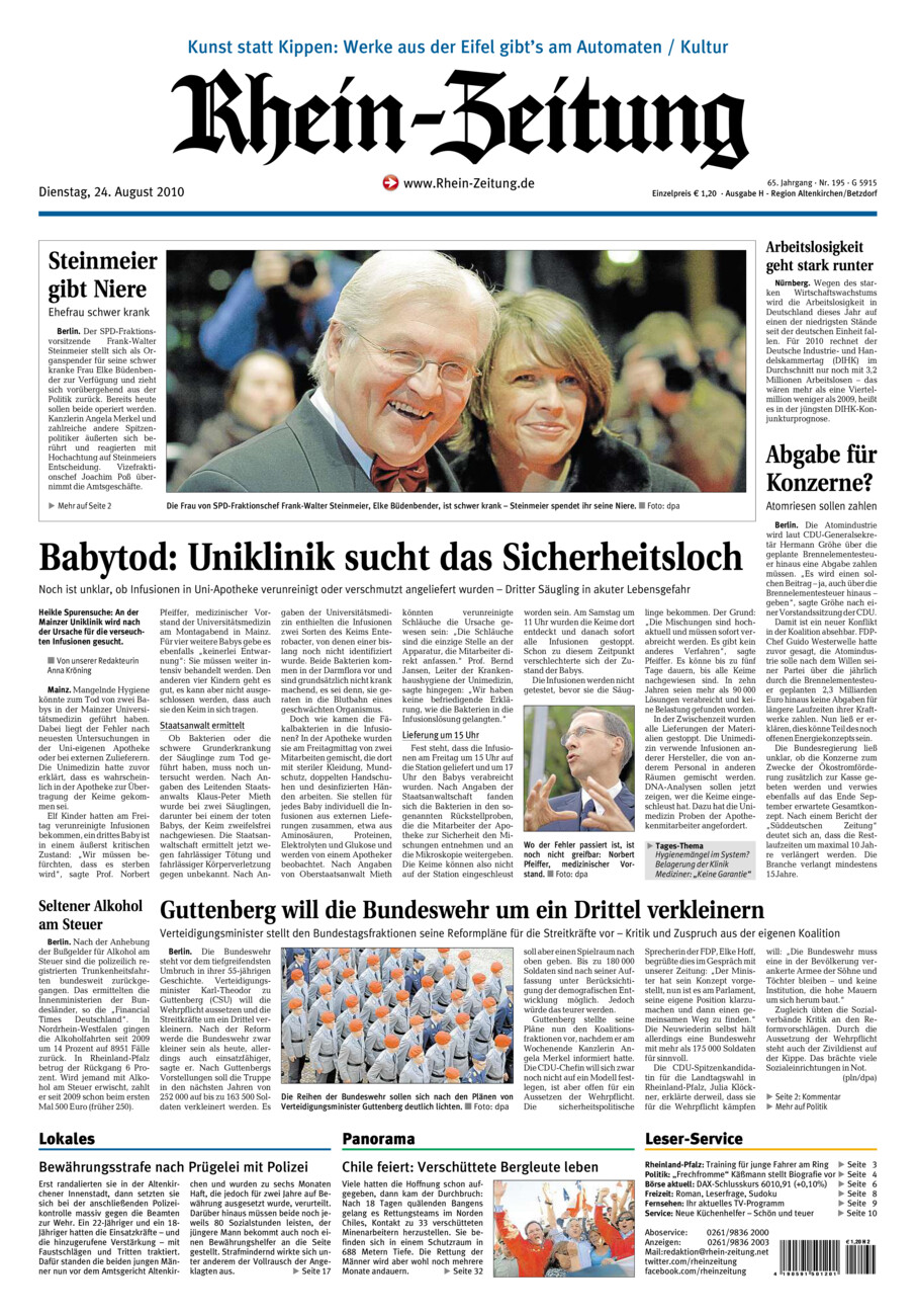 Rhein-Zeitung Kreis Altenkirchen vom Dienstag, 24.08.2010