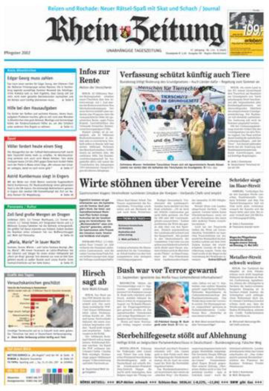 Rhein-Zeitung Kreis Altenkirchen vom Samstag, 18.05.2002