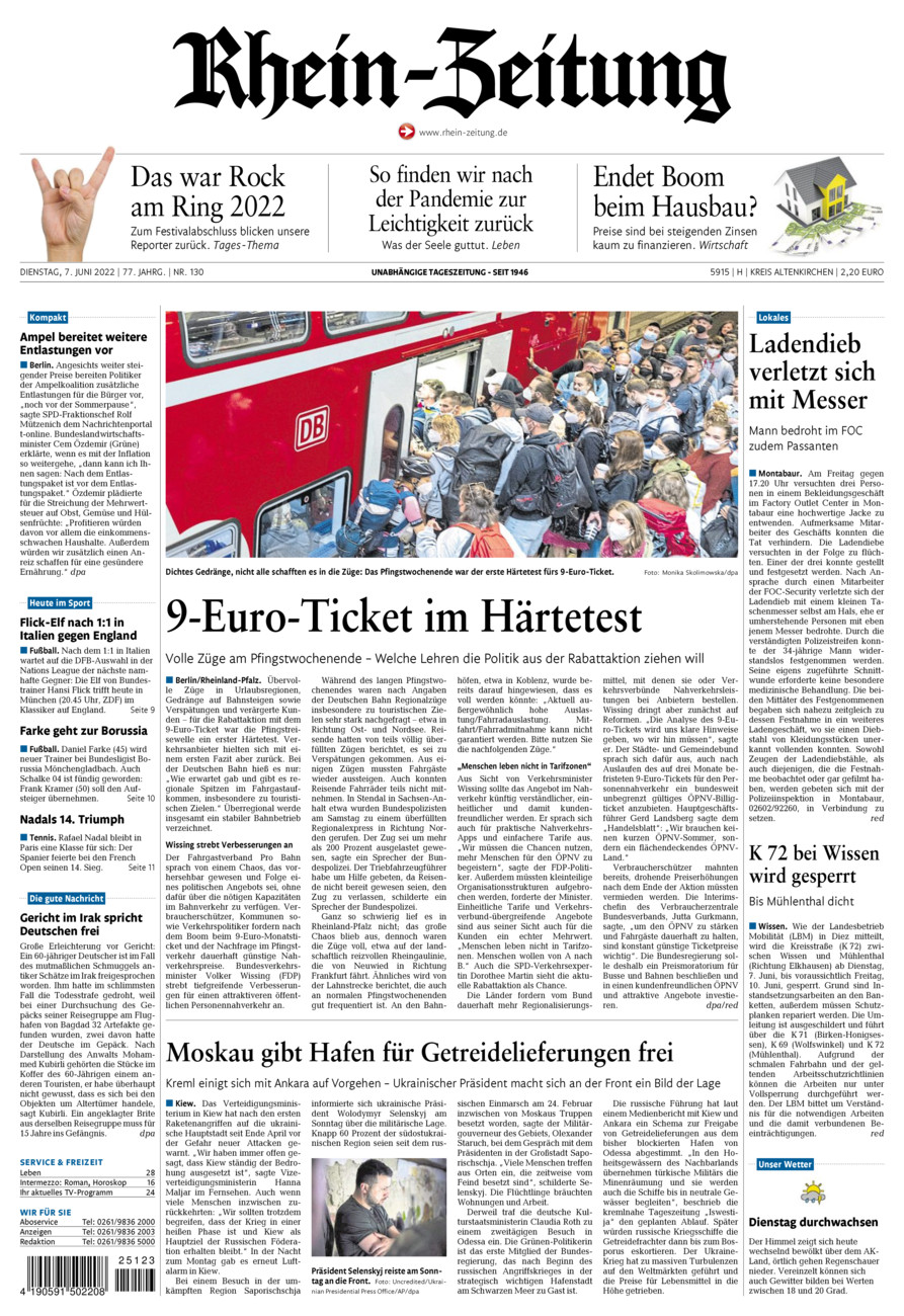 Rhein-Zeitung Kreis Altenkirchen vom Dienstag, 07.06.2022