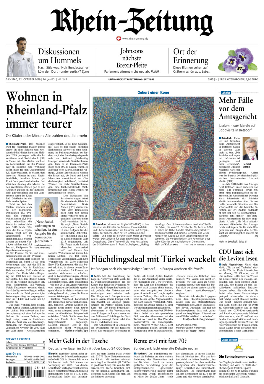 Rhein-Zeitung Kreis Altenkirchen vom Dienstag, 22.10.2019