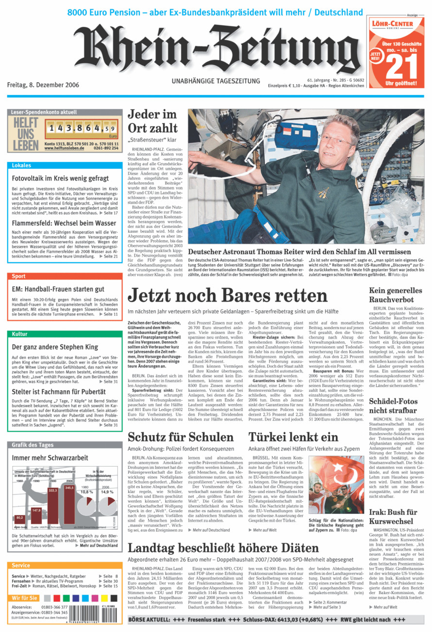 Rhein-Zeitung Kreis Altenkirchen vom Freitag, 08.12.2006