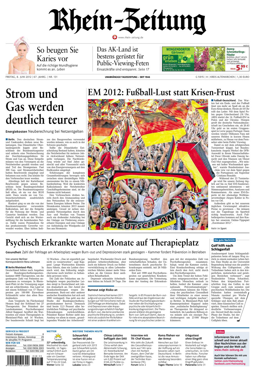 Rhein-Zeitung Kreis Altenkirchen vom Freitag, 08.06.2012