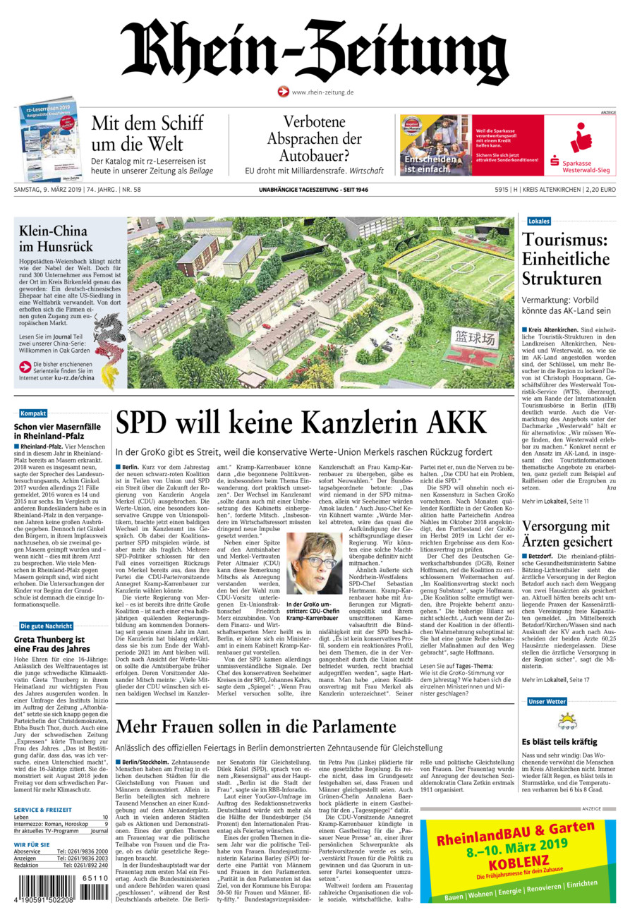 Rhein-Zeitung Kreis Altenkirchen vom Samstag, 09.03.2019