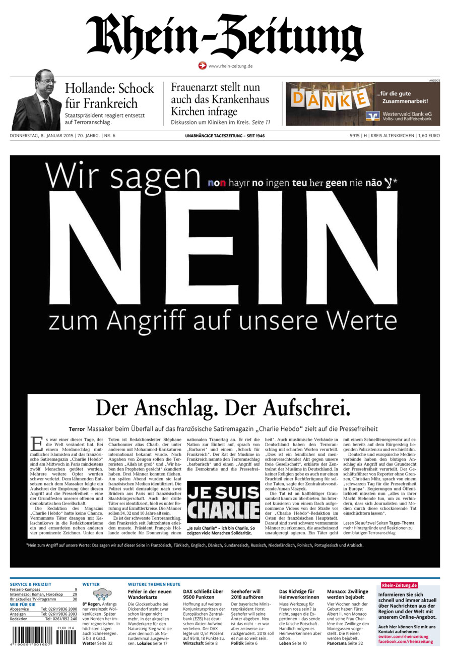 Rhein-Zeitung Kreis Altenkirchen vom Donnerstag, 08.01.2015