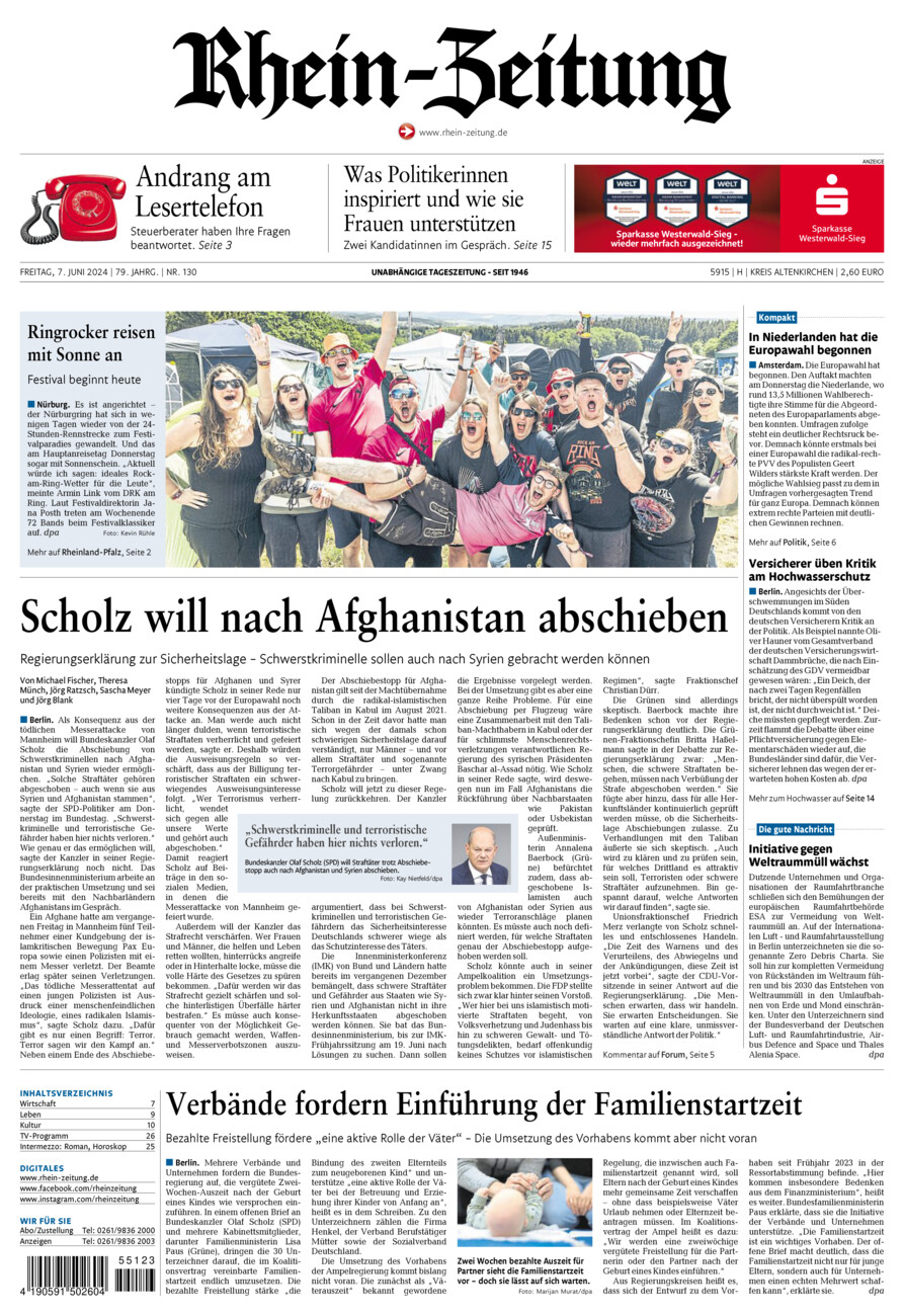 Rhein-Zeitung Kreis Altenkirchen vom Freitag, 07.06.2024