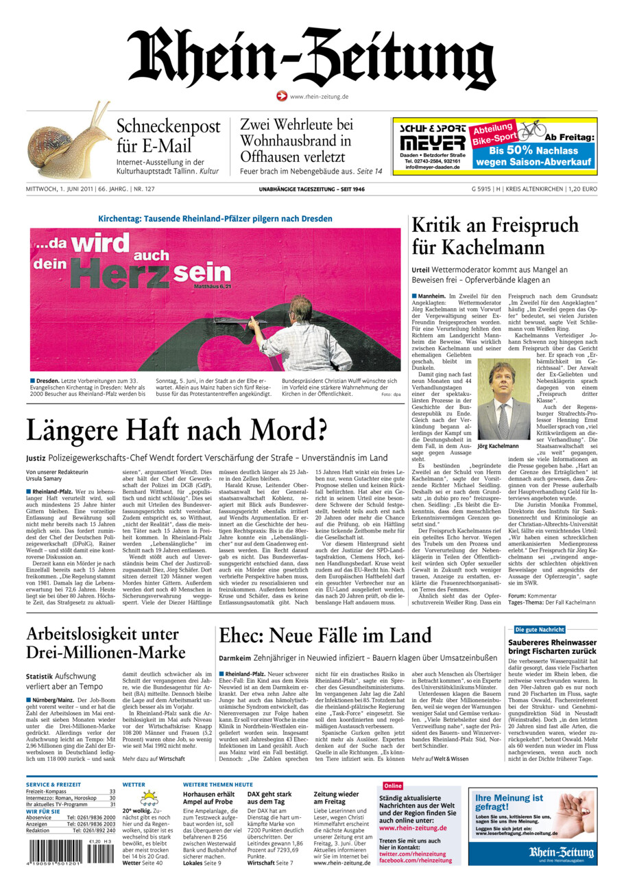 Rhein-Zeitung Kreis Altenkirchen vom Mittwoch, 01.06.2011