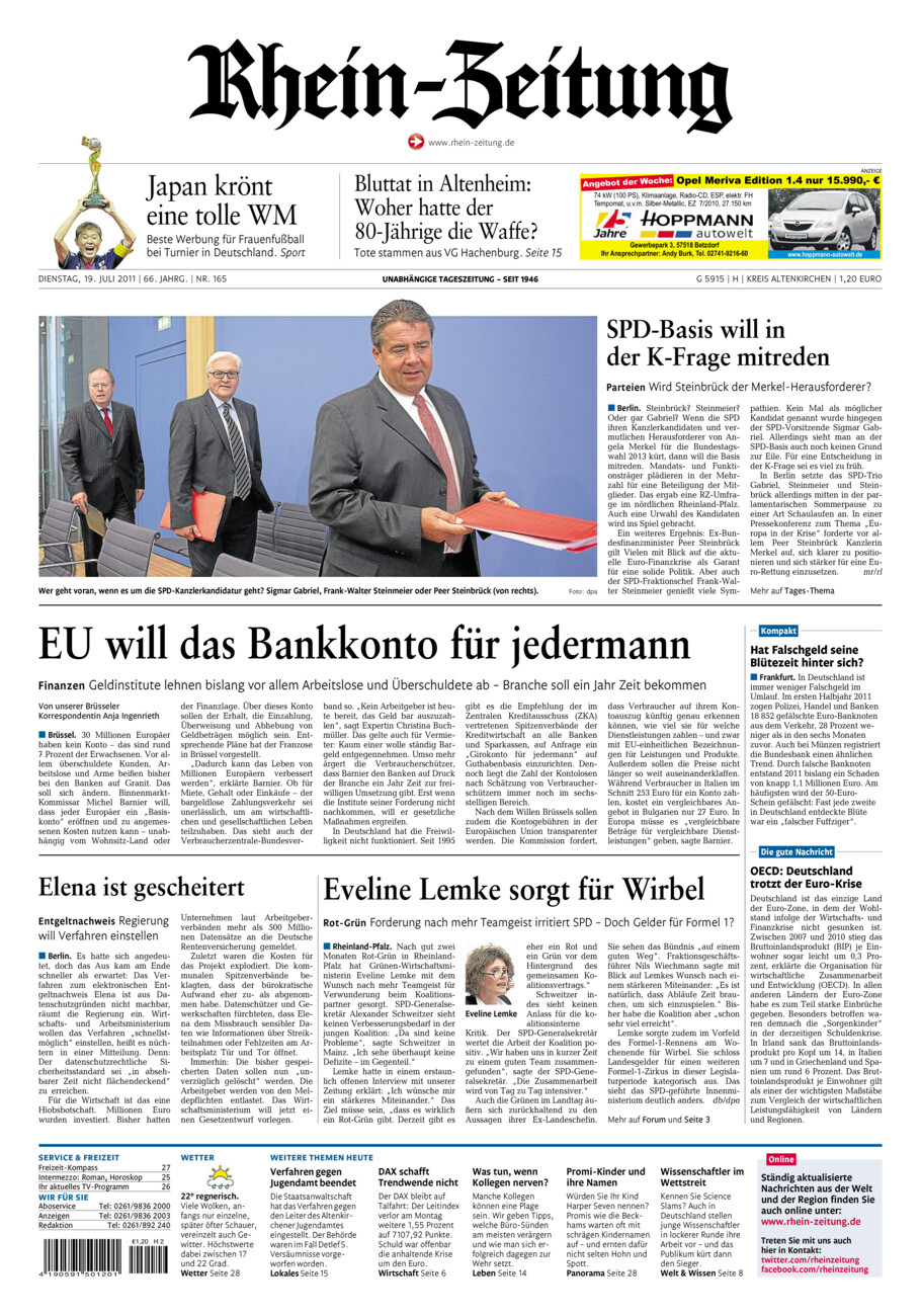Rhein-Zeitung Kreis Altenkirchen vom Dienstag, 19.07.2011