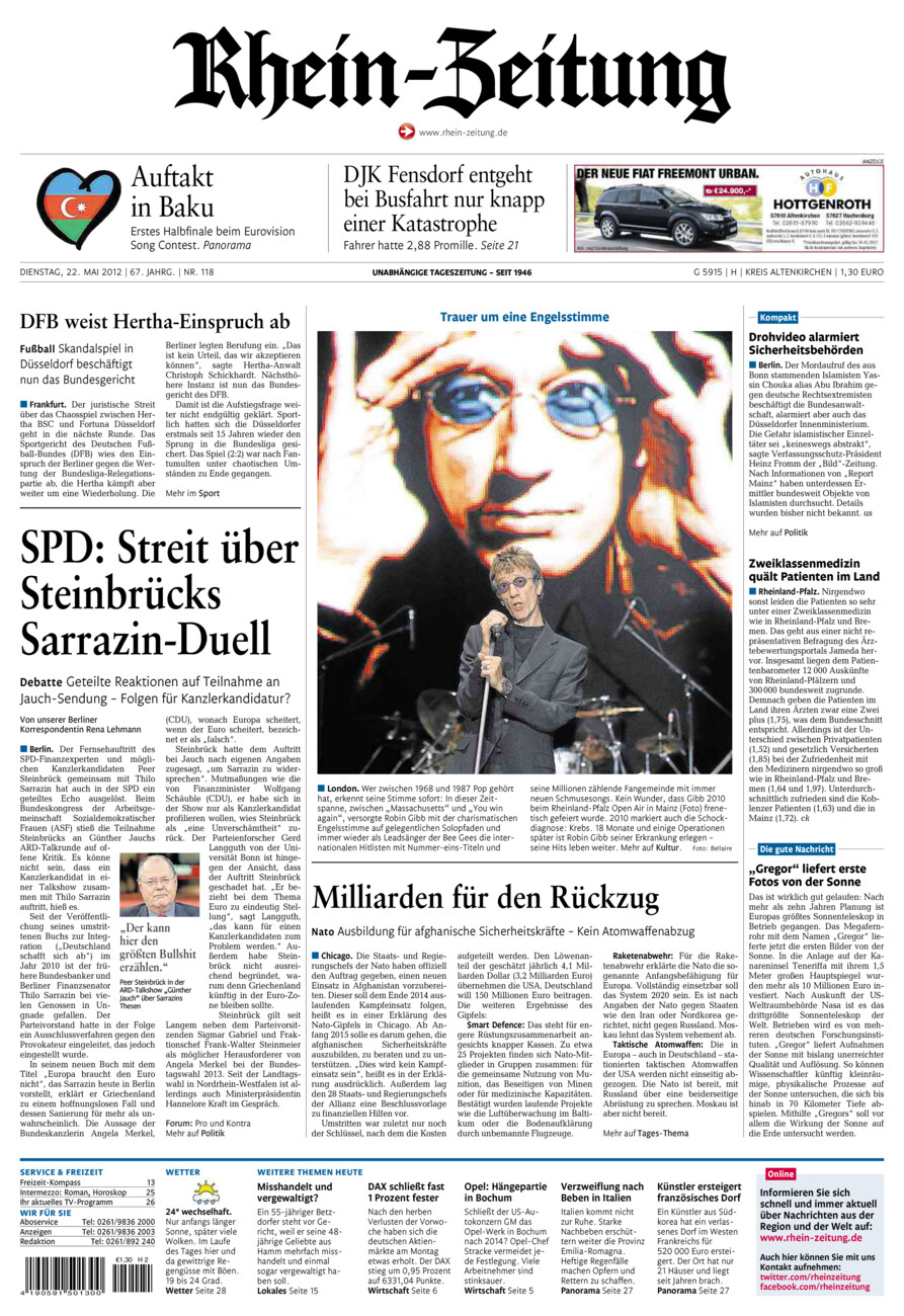 Rhein-Zeitung Kreis Altenkirchen vom Dienstag, 22.05.2012