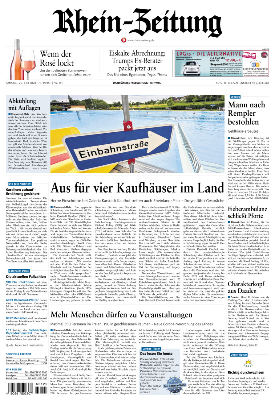 Rhein-Zeitung Kreis Altenkirchen vom Samstag, 20.06.2020
