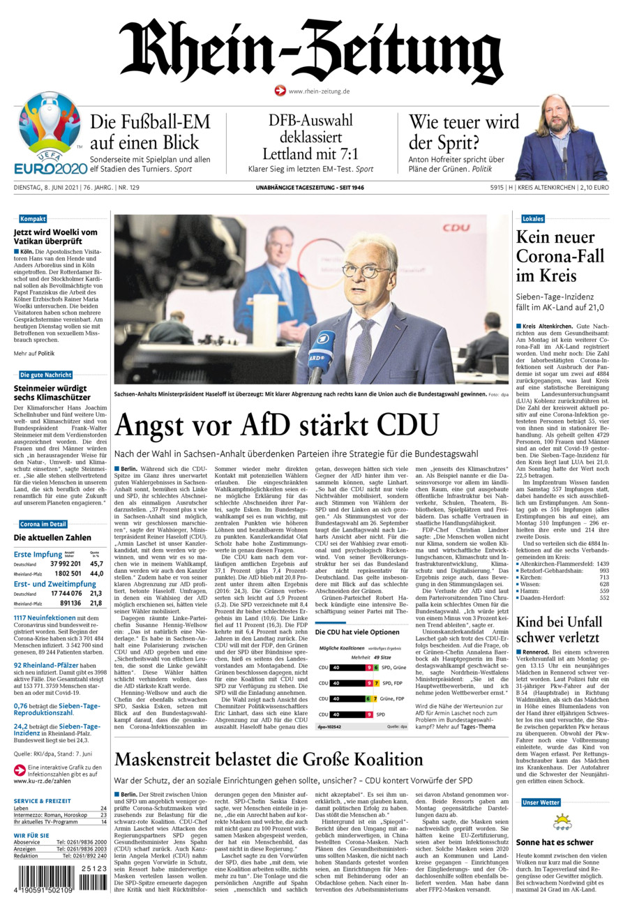 Rhein-Zeitung Kreis Altenkirchen vom Dienstag, 08.06.2021