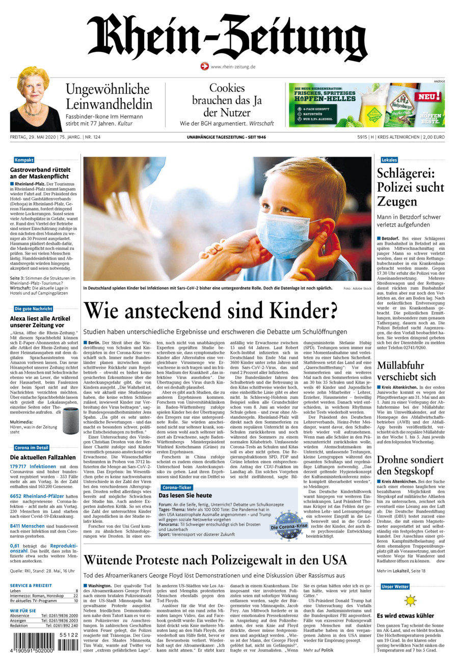 Rhein-Zeitung Kreis Altenkirchen vom Freitag, 29.05.2020