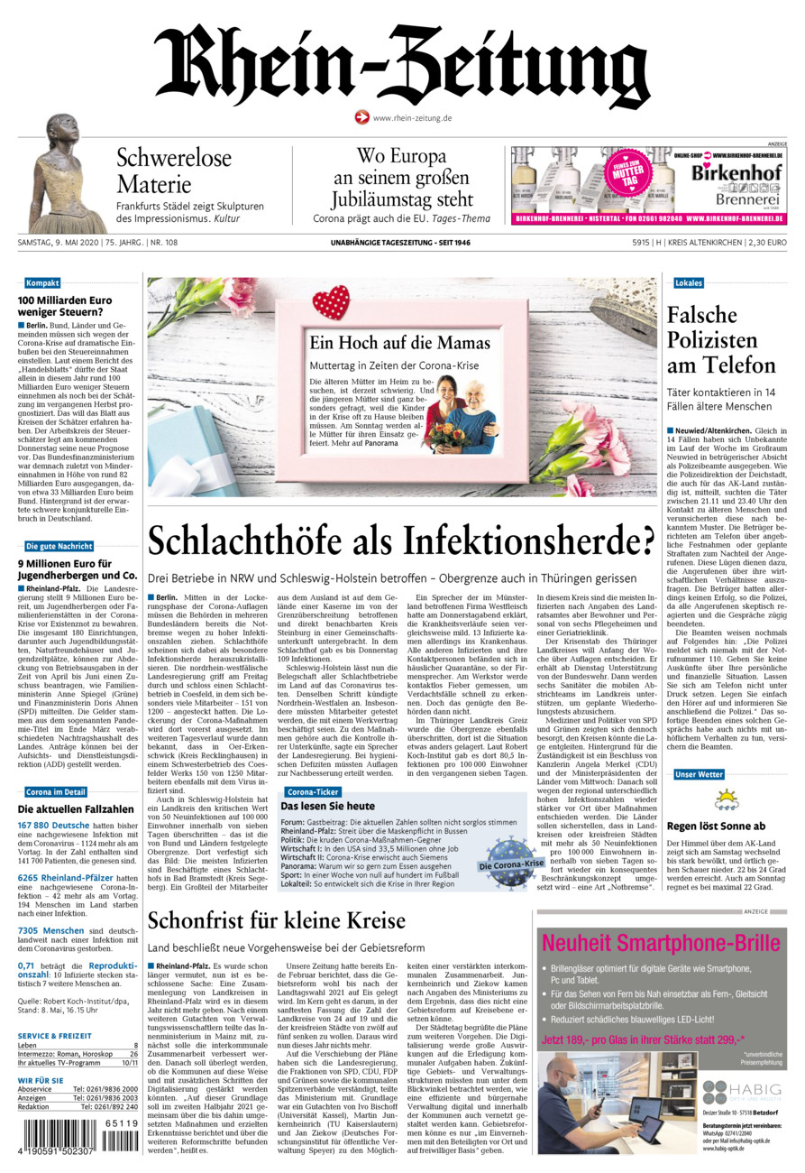 Rhein-Zeitung Kreis Altenkirchen vom Samstag, 09.05.2020