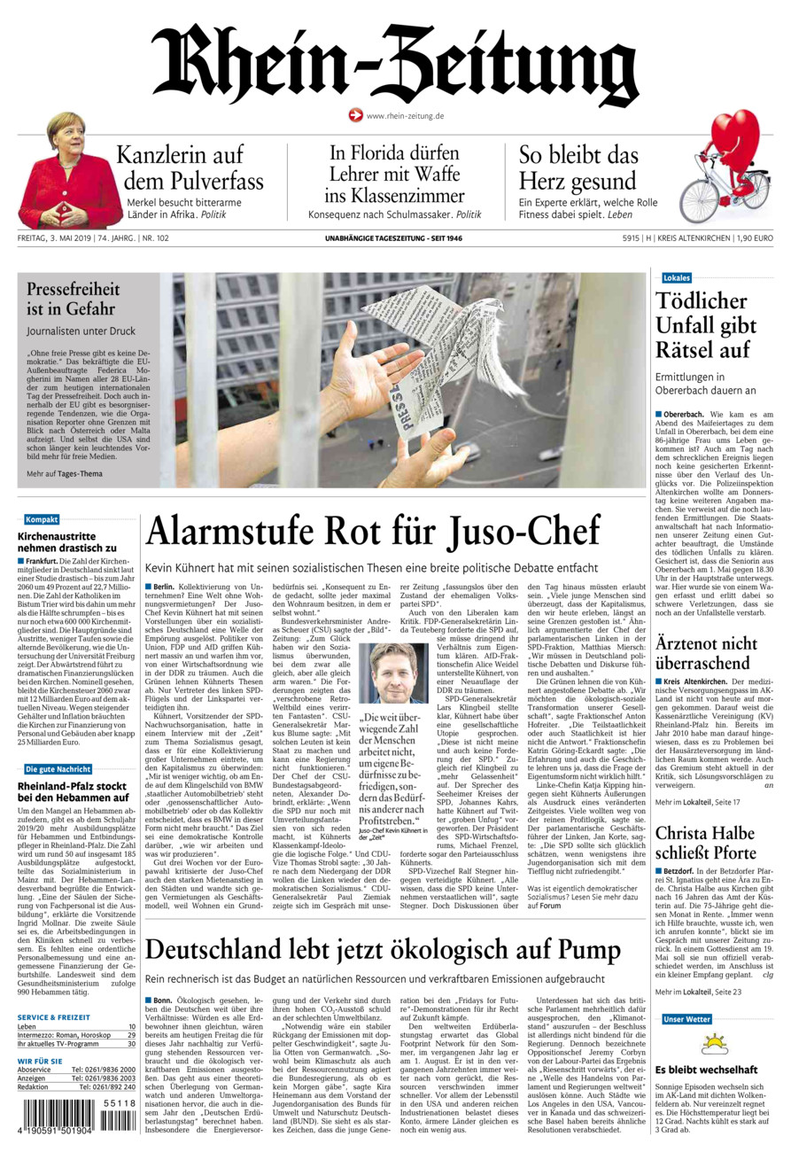 Rhein-Zeitung Kreis Altenkirchen vom Freitag, 03.05.2019