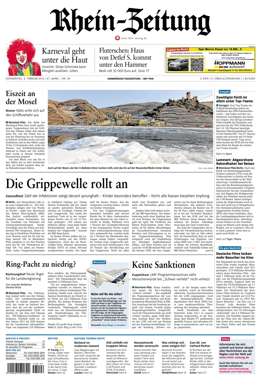 Rhein-Zeitung Kreis Altenkirchen vom Donnerstag, 09.02.2012