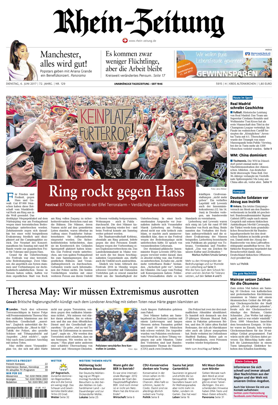 Rhein-Zeitung Kreis Altenkirchen vom Dienstag, 06.06.2017