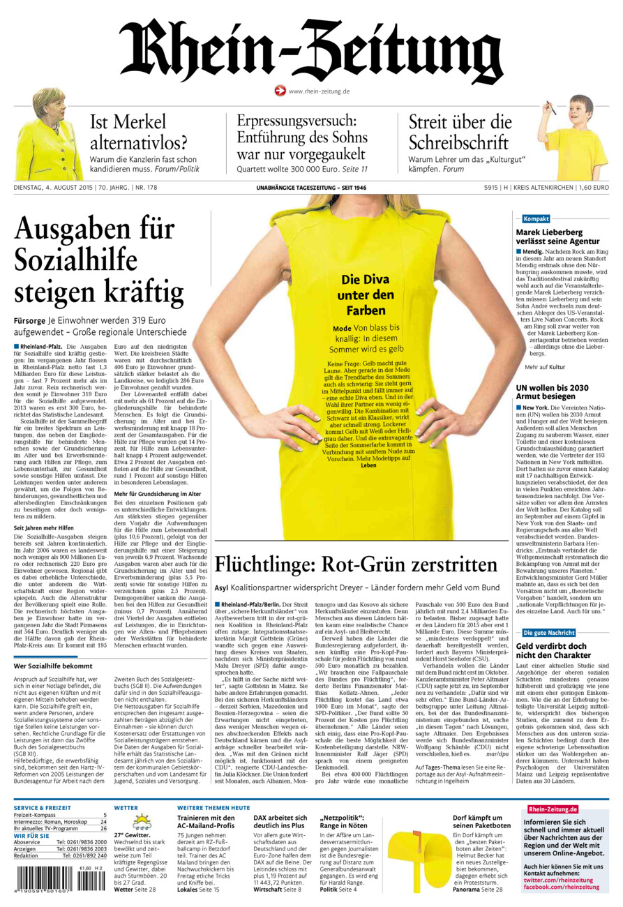 Rhein-Zeitung Kreis Altenkirchen vom Dienstag, 04.08.2015