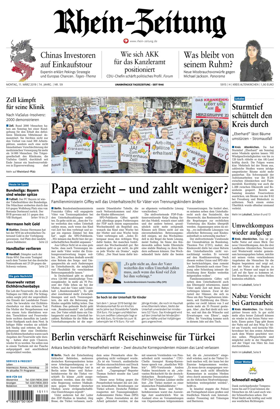 Rhein-Zeitung Kreis Altenkirchen vom Montag, 11.03.2019